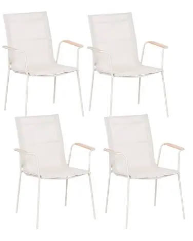 Conjunto de 4 sillas de jardín CARAVINO Metal Beige claro - Jardín y balcón