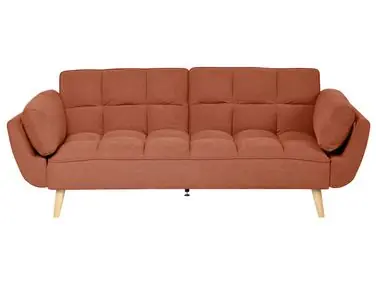 Sofa Bed 3 Seater ASBY Fabric Orange - Living Room