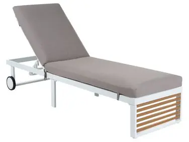 Sun Lounger with Cushion VERDELLO Reclining Metal Grey - Garden & Balcony