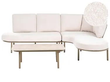 Sofá de jardín con mesa 4 plazas POLLINA Marrón Metal - Jardín y balcón