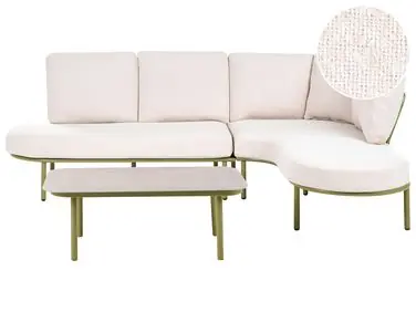 Sofá de jardín con mesa 4 plazas POLLINA Verde Metal - Jardín y balcón
