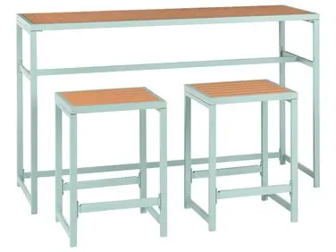 Garden Bar Set 2 Seater AVETRANA Light Green Metal - Garden & Balcony