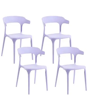 Set of 4 Garden Chairs GUBBIO Violet - Garden & Balcony