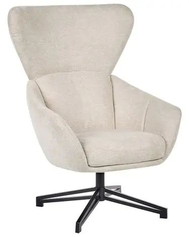 Swivel Armchair DALEN Fabric Light Beige - Living Room