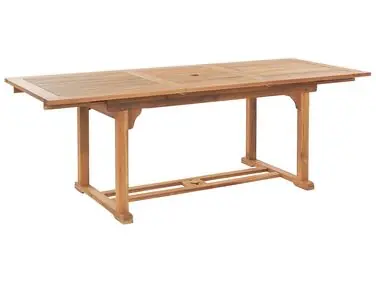 Extending Garden Dining Table JAVA 160/220 cm 90 cm Acacia Wood Light Brown - Garden & Balcony