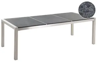 Mesa de jardín GROSSETO 220 cm 100 cm Flameado Granito Grafito - Jardín y balcón