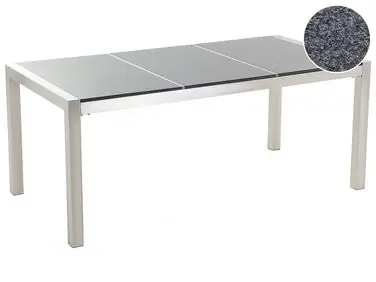 Mesa de jardín GROSSETO 180 cm 90 cm Pulido Granito Gris - Jardín y balcón