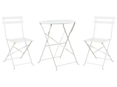 Bistro Set Folding FIORI Metal White - Garden & Balcony