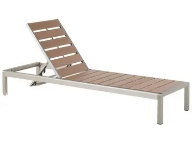 Sun Lounger NARDO Reclining Metal Brown - Garden & Balcony