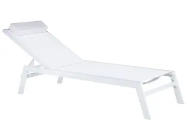Sun Lounger CATANIA Reclining Metal White - Garden & Balcony