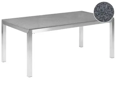 Mesa de jardín GROSSETO 180 cm 90 cm Pulido Granito Gris - Jardín y balcón