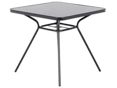 Bistro Table LIVO 80 cm 80 cm Glass Black - Garden & Balcony