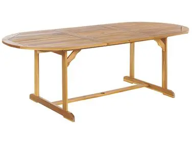 Extending Garden Dining Table MAUI 160/220 cm 100 cm Acacia Wood Light Brown - Garden & Balcony