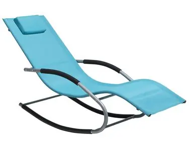Rocking Sun Lounger CARANO Metal Turquoise - Garden & Balcony