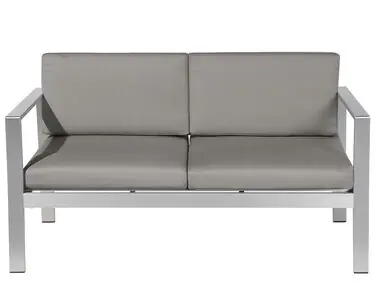 Banco de jardín con cojín SALERNO 142 cm Metal Gris oscuro - Jardín y balcón