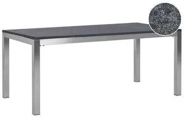 Mesa de jardín GROSSETO 180 cm 90 cm Flameado Granito Grafito - Jardín y balcón