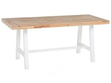 Mesa de jardín SCANIA 170 cm 80 cm Madera de acacia Blanco - Jardín y balcón