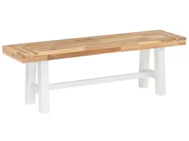Banco de jardín SCANIA 140 cm Madera de acacia Blanco - Jardín y balcón