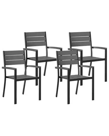 Set of 4 Garden Chairs PRATO Grey - Garden & Balcony