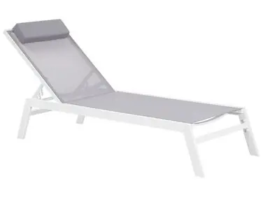 Sun Lounger CATANIA Reclining Metal Grey - Garden & Balcony