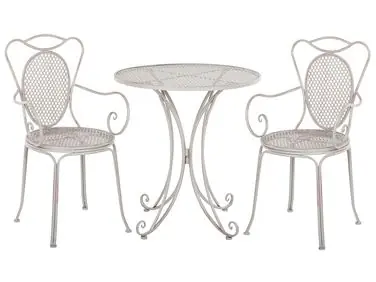 Bistro Set Folding CILENTO Metal Grey - Garden & Balcony