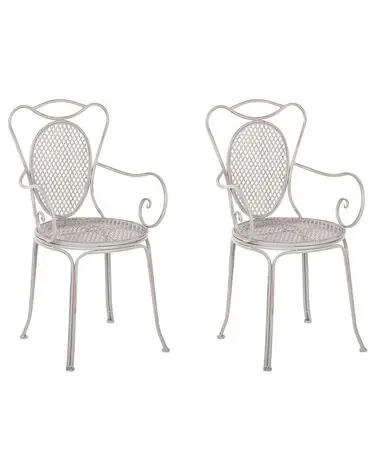 Set of 2 Garden Chairs CILENTO Metal Grey - Garden & Balcony