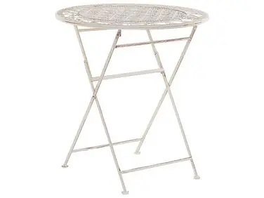 Bistro Table TRIESTE 70 cm 70 cm Metal Light Beige - Garden & Balcony