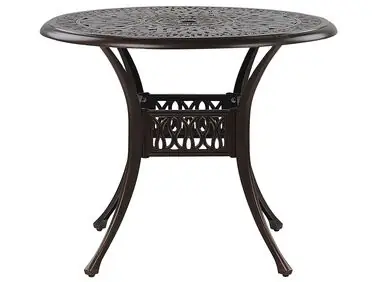 Mesa de jardín para 4 personas ANCONA 90 cm 90 cm Metal Marrón oscuro - Jardín y balcón