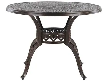 Mesa de jardín SALENTO 102 cm 102 cm Metal Marrón oscuro - Jardín y balcón