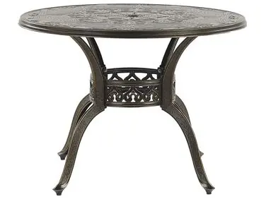 Mesa de jardín SAPRI 100 cm 100 cm Metal Marrón oscuro - Jardín y balcón