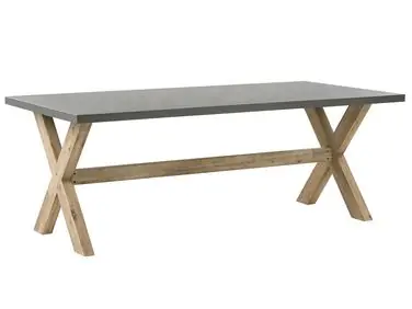 Mesa de jardín OLBIA 200 cm 100 cm Cemento Gris - Jardín y balcón