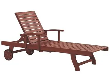 Sun Lounger TOSCANA Reclining Acacia Wood Dark Brown - Garden & Balcony