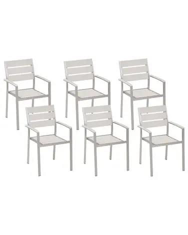 Set of 6 Garden Chairs VERNIO White - Garden & Balcony
