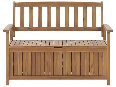 Banco de jardín SOVANA 120 cm con almacenaje Madera de acacia Marrón - Jardín y balcón