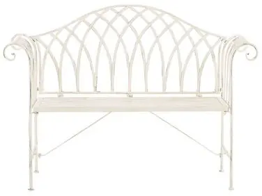 Banco de jardín MILAZZO 130 cm Metal Blanco - Jardín y balcón