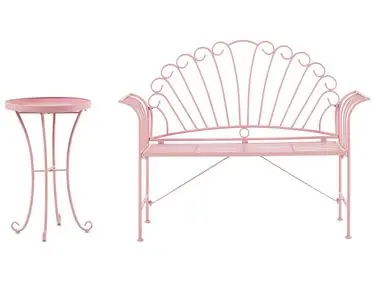 Bistro Set CAVINIA Metal Pink - Garden & Balcony