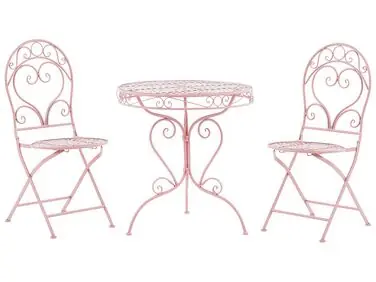 Bistro Set Folding ALBINIA Metal Pink - Garden & Balcony