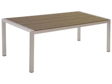 Mesa de jardín VERNIO 180 cm 90 cm Metal Marrón - Jardín y balcón