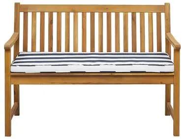 Garden Bench with Cushion VIVARA 120 cm Certified Acacia Wood Navy Blue - Garden & Balcony