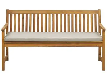 Banco de jardín con cojín VIVARA 160 cm Madera de acacia certificada Beige - Jardín y balcón
