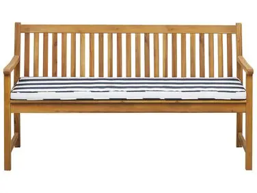 Banco de jardín con cojín VIVARA 160 cm Madera de acacia certificada Azul marino - Jardín y balcón