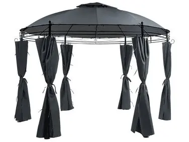 Cenador SAFARA Metal 368 cm 368 cm Grafito - Jardín y balcón