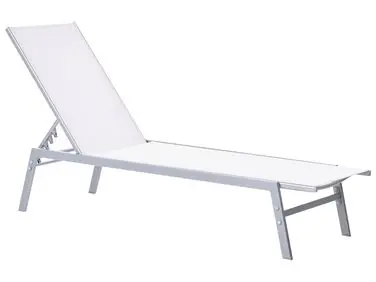 Sun Lounger NOLI Reclining Metal White - Garden & Balcony