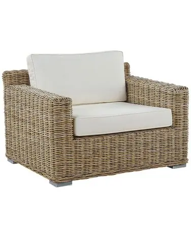Garden Armchair ARDEA Rattan Light Brown - Garden & Balcony