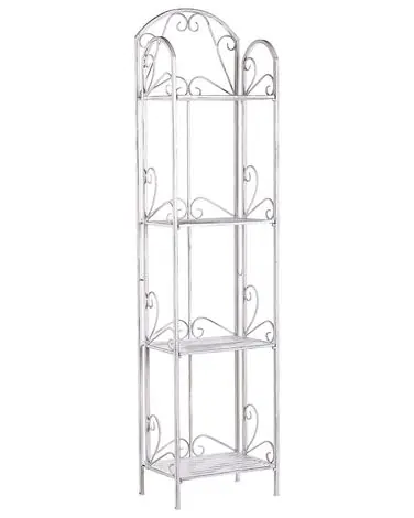 Shelving Unit VALDIVIA Metal 166 cm 40 cm White - Garden & Balcony