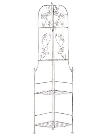 Corner Shelving Unit BIELLA Metal 158 cm 35 cm White - Garden & Balcony