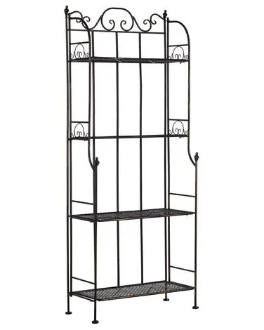 Shelving Unit ISERNIA Metal 155 cm 61 cm Black - Garden & Balcony