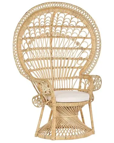 Peacock Chair EMMANUELLE Rattan Natural - Garden & Balcony