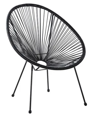 Garden Chair ACAPULCO II PE Rattan Black - Garden & Balcony