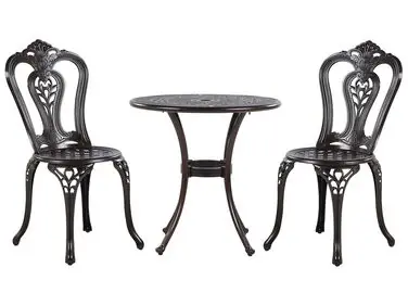 Bistro Set BOVINO Metal Dark Brown - Garden & Balcony